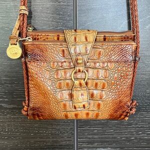EUC Brahmin Caramel & Pecan Wallet Bag